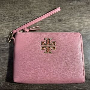 Tory Burch Pink Pebbled Leather Wristlet